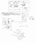 Alternator Controls Electric Starter Governor Spring Ignition Diagram and Parts List for 282H07-0110-E1  Briggs and Stratton Engine